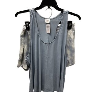 Soma Women's blue/grey pajama set.  Top is an XXL & shorts are a XL
